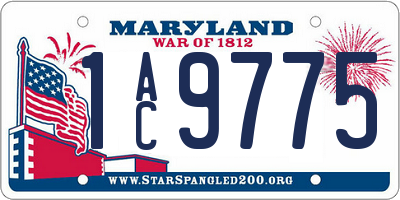 MD license plate 1AC9775
