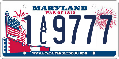 MD license plate 1AC9777