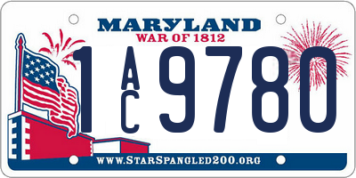 MD license plate 1AC9780