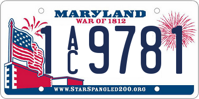 MD license plate 1AC9781