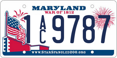 MD license plate 1AC9787