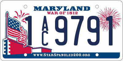 MD license plate 1AC9791