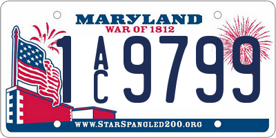 MD license plate 1AC9799