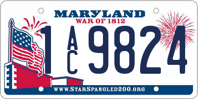 MD license plate 1AC9824