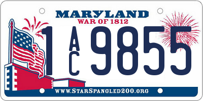 MD license plate 1AC9855
