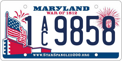 MD license plate 1AC9858