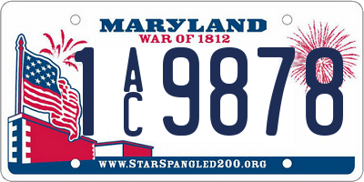 MD license plate 1AC9878