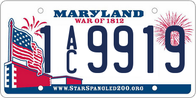 MD license plate 1AC9919