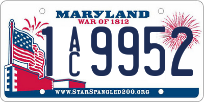 MD license plate 1AC9952
