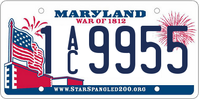 MD license plate 1AC9955