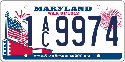 MD license plate 1AC9974