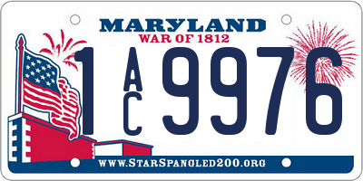 MD license plate 1AC9976