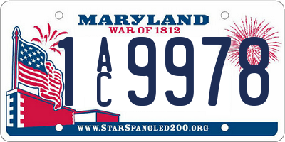 MD license plate 1AC9978