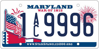 MD license plate 1AC9996