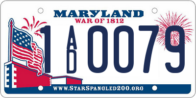 MD license plate 1AD0079