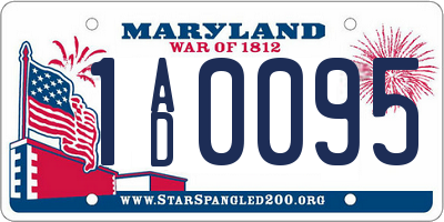 MD license plate 1AD0095