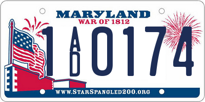 MD license plate 1AD0174