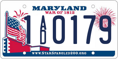 MD license plate 1AD0179