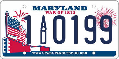 MD license plate 1AD0199