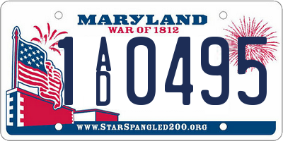 MD license plate 1AD0495