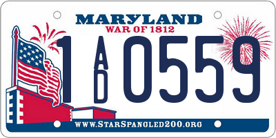 MD license plate 1AD0559