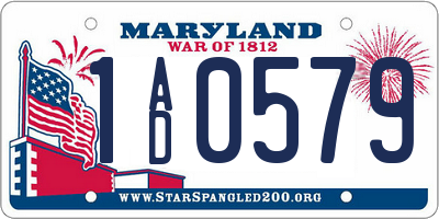 MD license plate 1AD0579