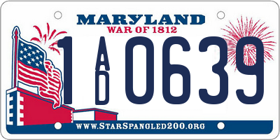 MD license plate 1AD0639