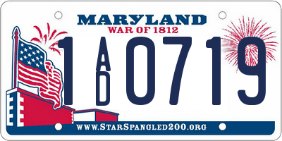 MD license plate 1AD0719