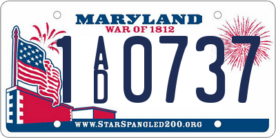 MD license plate 1AD0737