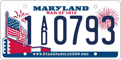 MD license plate 1AD0793