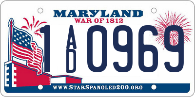 MD license plate 1AD0969