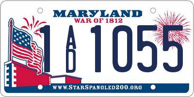 MD license plate 1AD1055