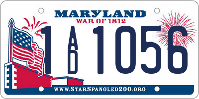 MD license plate 1AD1056