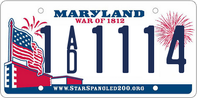 MD license plate 1AD1114