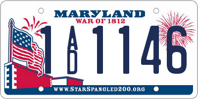 MD license plate 1AD1146