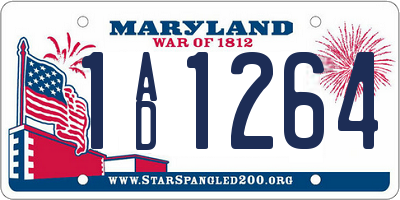 MD license plate 1AD1264
