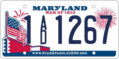 MD license plate 1AD1267