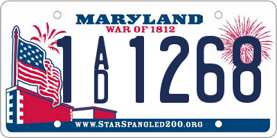 MD license plate 1AD1268