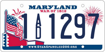MD license plate 1AD1297