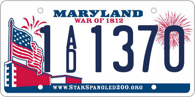 MD license plate 1AD1370