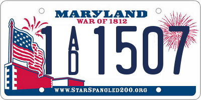 MD license plate 1AD1507