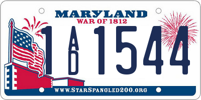 MD license plate 1AD1544