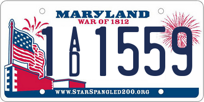 MD license plate 1AD1559