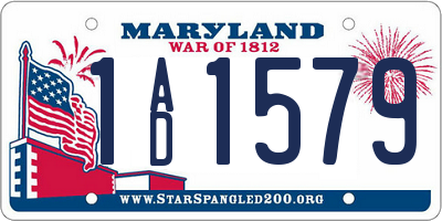 MD license plate 1AD1579