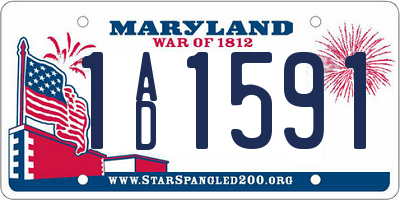 MD license plate 1AD1591
