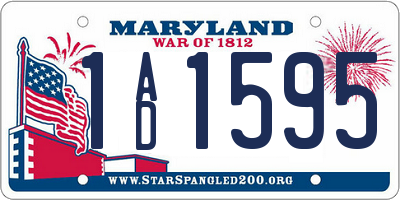 MD license plate 1AD1595