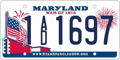 MD license plate 1AD1697