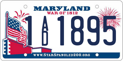 MD license plate 1AD1895