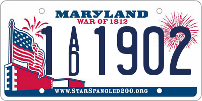 MD license plate 1AD1902