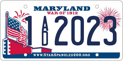 MD license plate 1AD2023